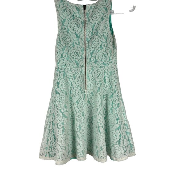 Cherokee Girls' Mint Green & White Lace Dress Size M Sleeveless Back Zipper - Picture 3 of 6